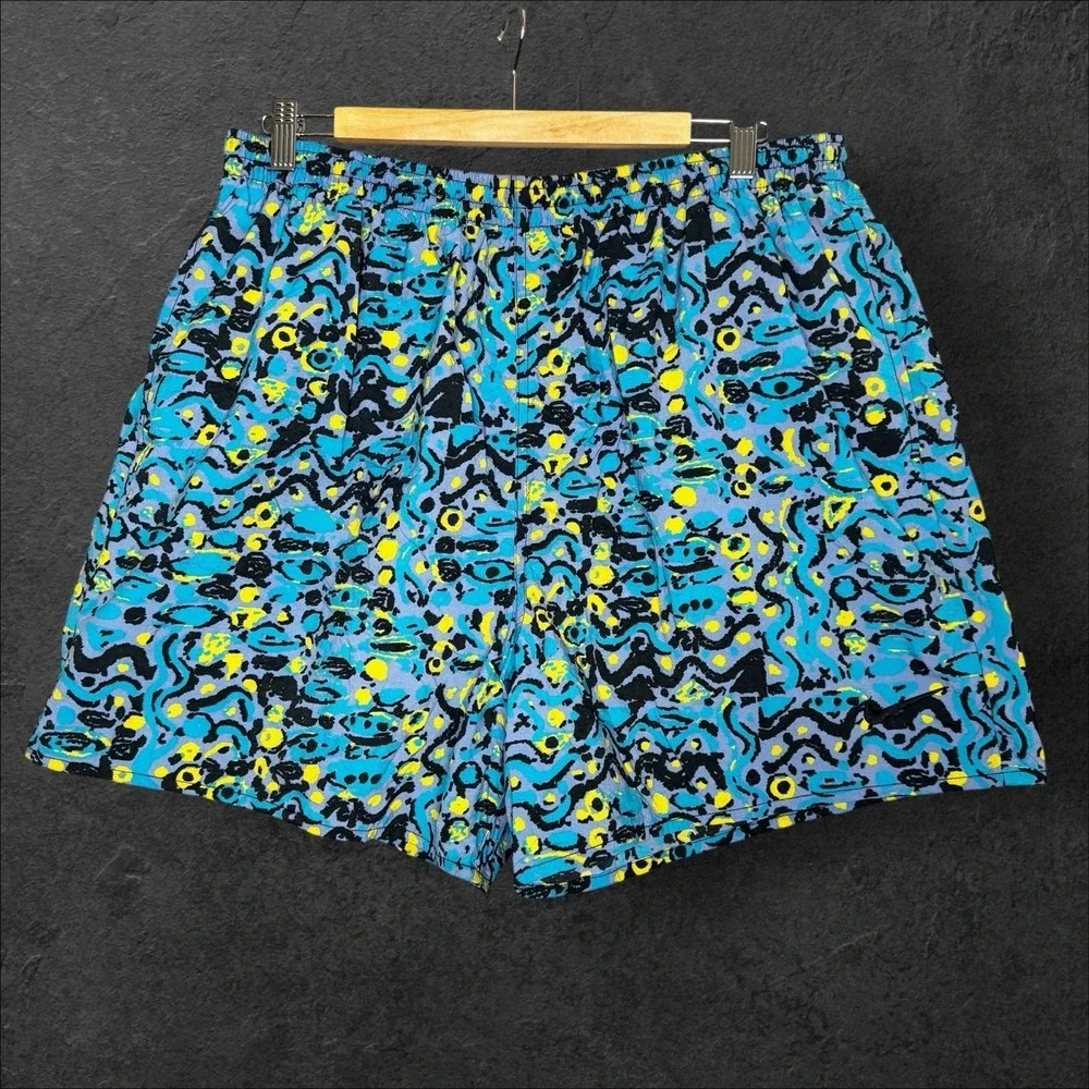 Vintage Nike All Over Abstract Art Nylon Swim Trunk Shorts Mens XXL 5